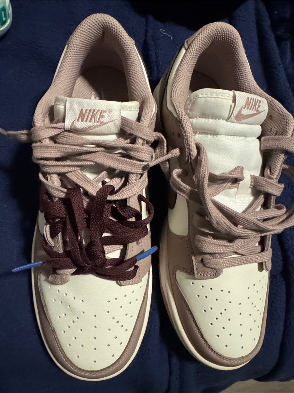 Nike Women's Low-Top Sneakers in Light Pink and White